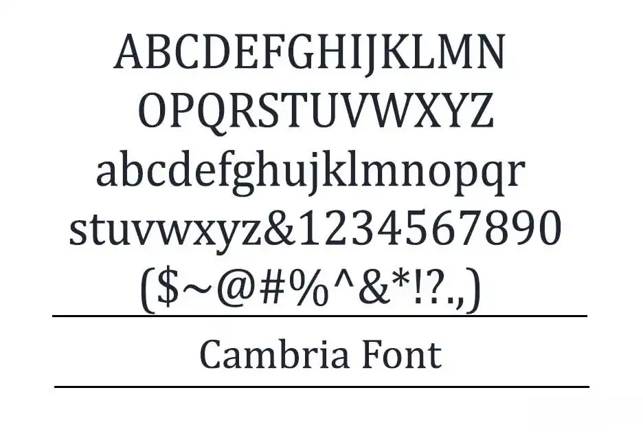 Cambria website font